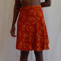 GENKI Wrap Midi Skirt, upcycled silk one-size colours will vary