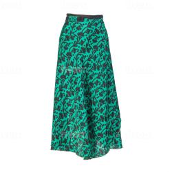 GENKI Wrap Long Skirt, upcycled silk one-size colours will vary