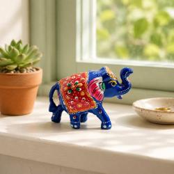 Blue Elephant Ornament Recycled Plastic 8 × 3 × 5.5cm