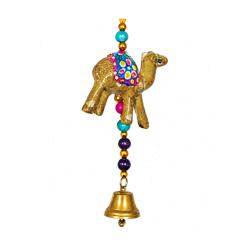 Camel Hanging with Bell Recycled Plastic Brown Blue