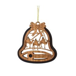 Hanging Christmas decoration, olive wood, 3 kings 7 x 7.5cm