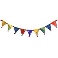 Garden flags/bunting, recycled fabric assorted colours