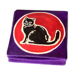 Leather coin purse cat