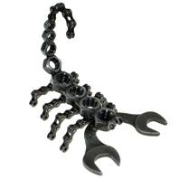 Scorpion, recycled bike chain, spanner and metal nut