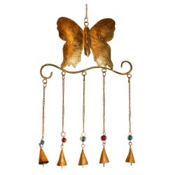 Metal Hanging Windchime / Mobile, Large Butterfly Recycled Metal 47cm