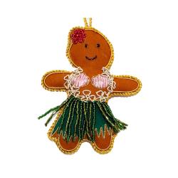 Hanging Decoration Embroidered Hula Gingerbread