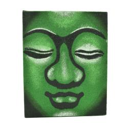 Handmade notebook, sand art Buddha green, 15x19cm