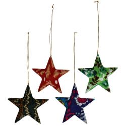 Cloth hanging Christmas decoration Star in assorted colours, 9cm