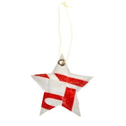 Hanging decoration, star, recycled plastic bags