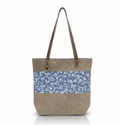 Tote Bag Recycled Tent Canvas, Floral 37 x 10 x 33cm