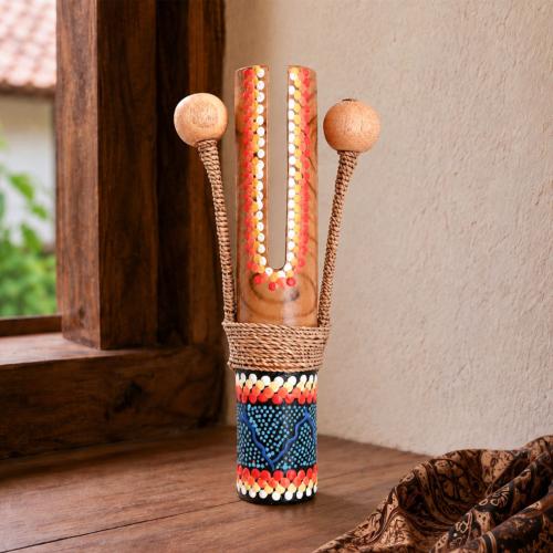 Handcrafted Bamboo Clacker – Aboriginal-Inspired Dot Art (Set of 20)