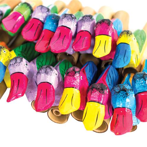 Box of 50 bright duck quackers, 13cm