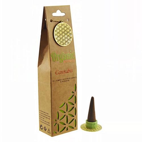 12 packs incense cones & holder, Organic Goodness, cannabis