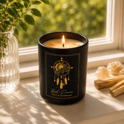 Candle with Gemstone Esoteric Boho Dreams, Myrrh and Sandalwood 120g