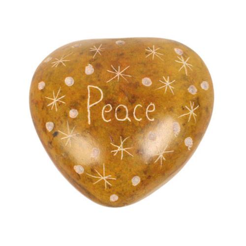 Pebble with stars peace YELLOW BROWN