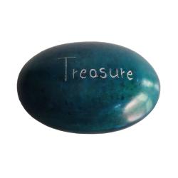 Sentiment pebble oval, Treasure, turquoise