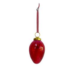 Hanging Tree Decoration Glass Strawberry Red