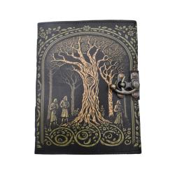 Notebook Leather Bound Tree 15x20cm