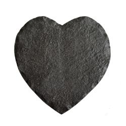 Set of 4 coasters slate heart shaped 10 x 10cm