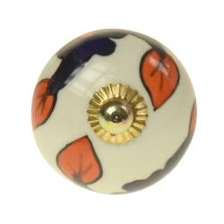 Ceramic door knob, round, assorted