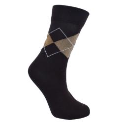 Socks Recycled Cotton / Polyester Argyle Browns Shoe Size UK 3-7 Womens