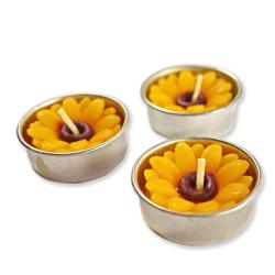 Scented t-lights x10 mixed sunflowers, 21 x 9cm