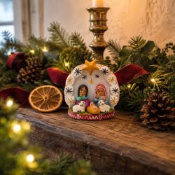 Mini Traditional Ceramic Nativity Scene with Yellow Star