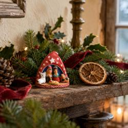 Mini Traditional Ceramic Nativity Scene 3.2 × 4 × 6.8 cm