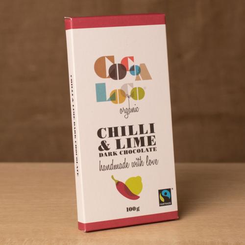 Organic Chilli and Lime Dark Chocolate Bar 100g