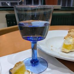 Single Wine Glass Recycled Glass Blue Tinted, 13.5cm height