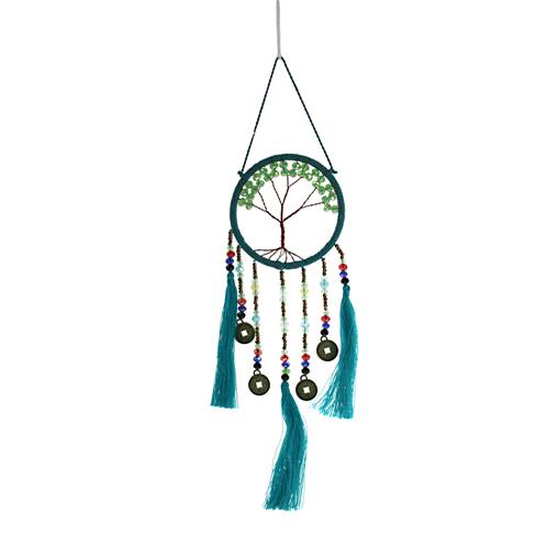 Dreamcatcher tree jewelled green 7.5cm