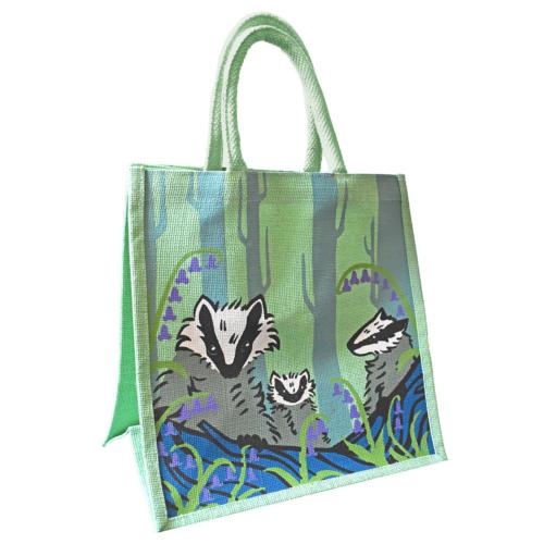 Jute bag, badgers