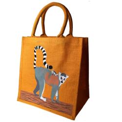 Jute shopping bag, ring-tailed lemur