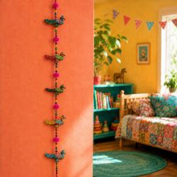 Peacock Tota Bell Hanging Recycled Plastic 80cm length