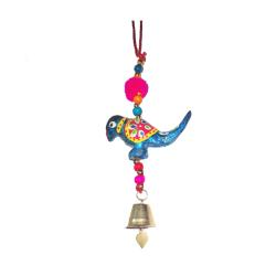 Bird Hanging with Bell Recycled Plastic Blue