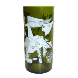 Tumbler made from recycled glass bottle, Guernica Pablo Picasso 15cm