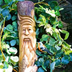 Green Man jempinis wood carving 50cm