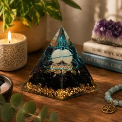 Orgone Pyramid Black Metatron 9x7cm