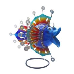 Puffer Fish Metal Blue Mouth 22x16x22cm