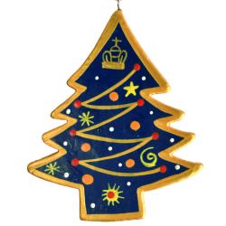 Hanging Christmas Decoration, Dark Blue Wooden Tree