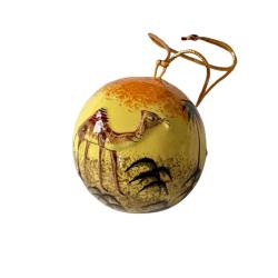 Bauble Papier Mâché Camel Yellow 4.5cm