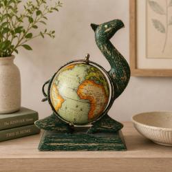 Camel Globe Ornament Vintage Style World Globe Camel Stand
