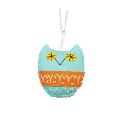 Hanging Owl Decoration Hand Stitched