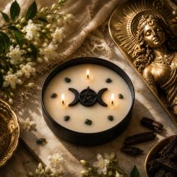 Candle with Gemstone Esoteric Divine Goddess, Jasmine + Oudh 200g