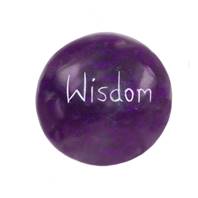 Sentiment pebble round, Wisdom, purple