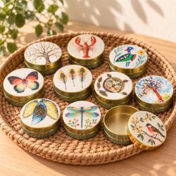 Set of 10 Pill Boxes Assorted Designs Wildlife