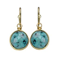 Earrings single drop blue dalmatian