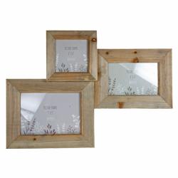 Triple Rustic Sustainable Wooden Multi-Photo Frame 7x5, 6x4, 4x4"
