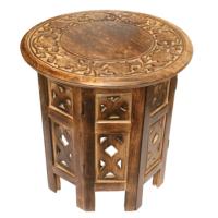 Coffee table mango wood round, brown