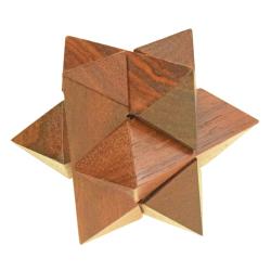 Wooden puzzle star shape game sheesham wood 5x5x5
